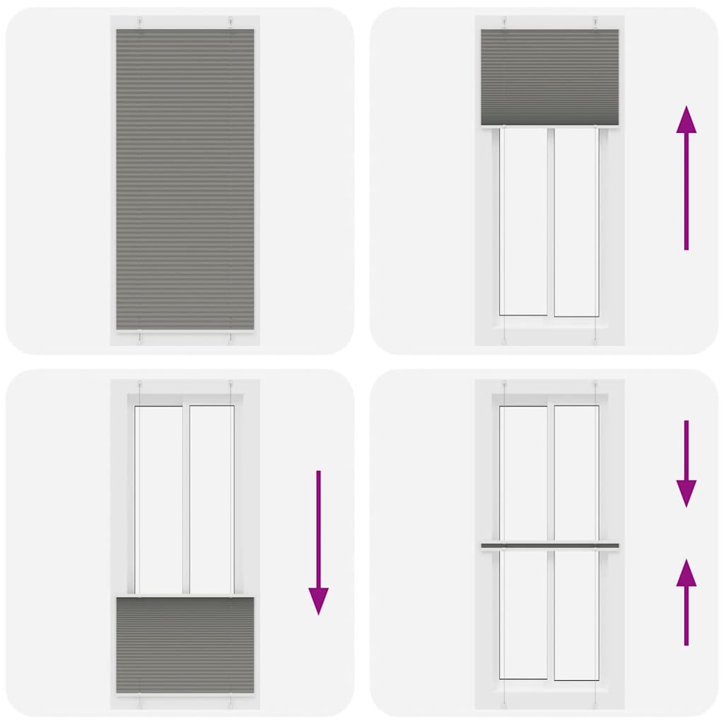 vidaXL Plissee Anthrazit 85x200 cm Stoffbreite 84,4 cm Polyester