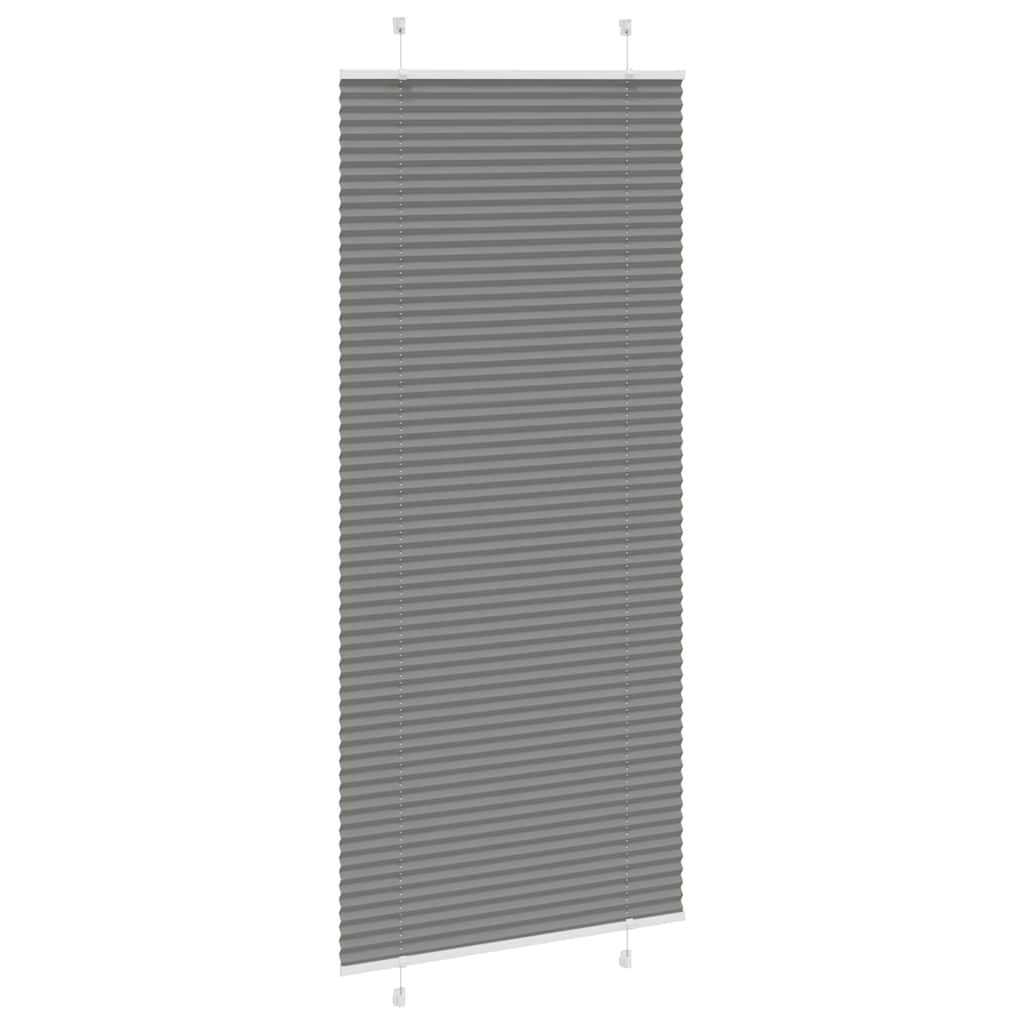 vidaXL Plissee Anthrazit 90x200 cm Stoffbreite 89,4 cm Polyester