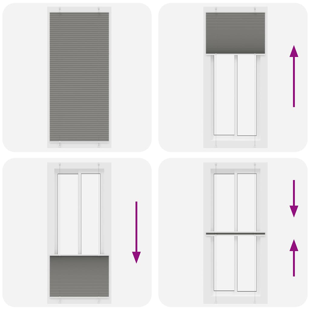 vidaXL Plissee Anthrazit 90x200 cm Stoffbreite 89,4 cm Polyester