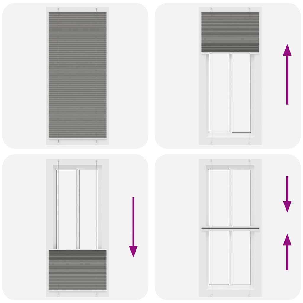 vidaXL Plissee Anthrazit 100x200 cm Stoffbreite 99,4 cm Polyester