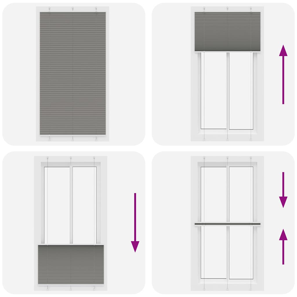 vidaXL Plissee Anthrazit 105x200 cm Stoffbreite 104,4 cm Polyester