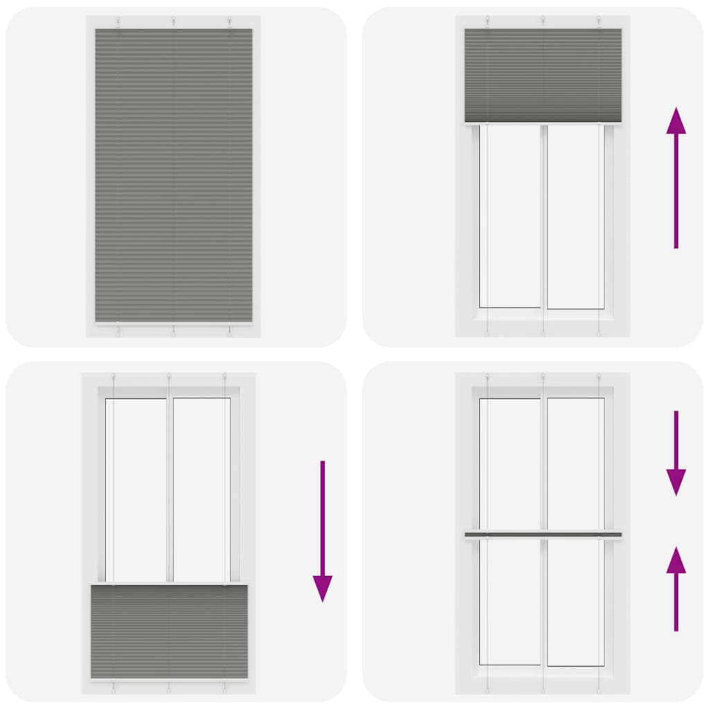 vidaXL Plissee Anthrazit 110x200 cm Stoffbreite 109,4 cm Polyester