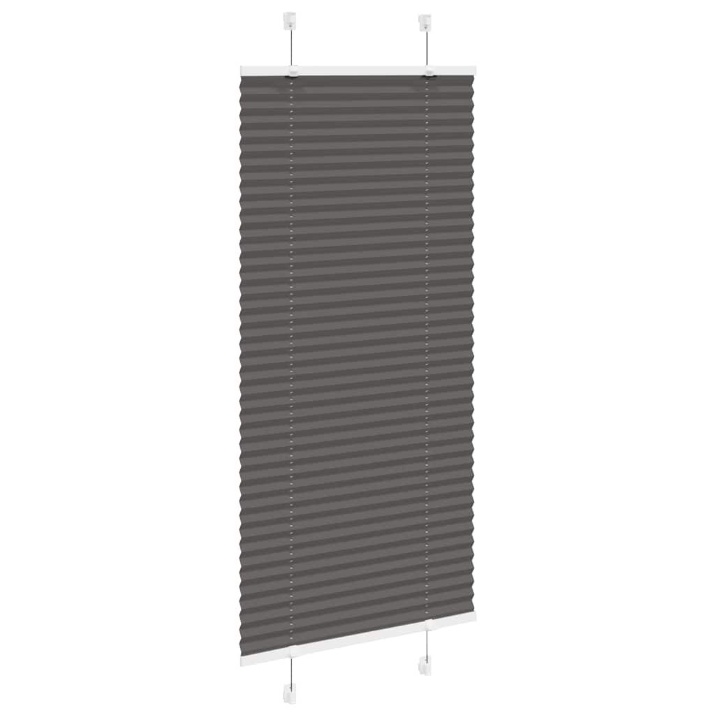 vidaXL Store plissé noir 60x100 cm, largeur du tissu 59,4 cm, polyester