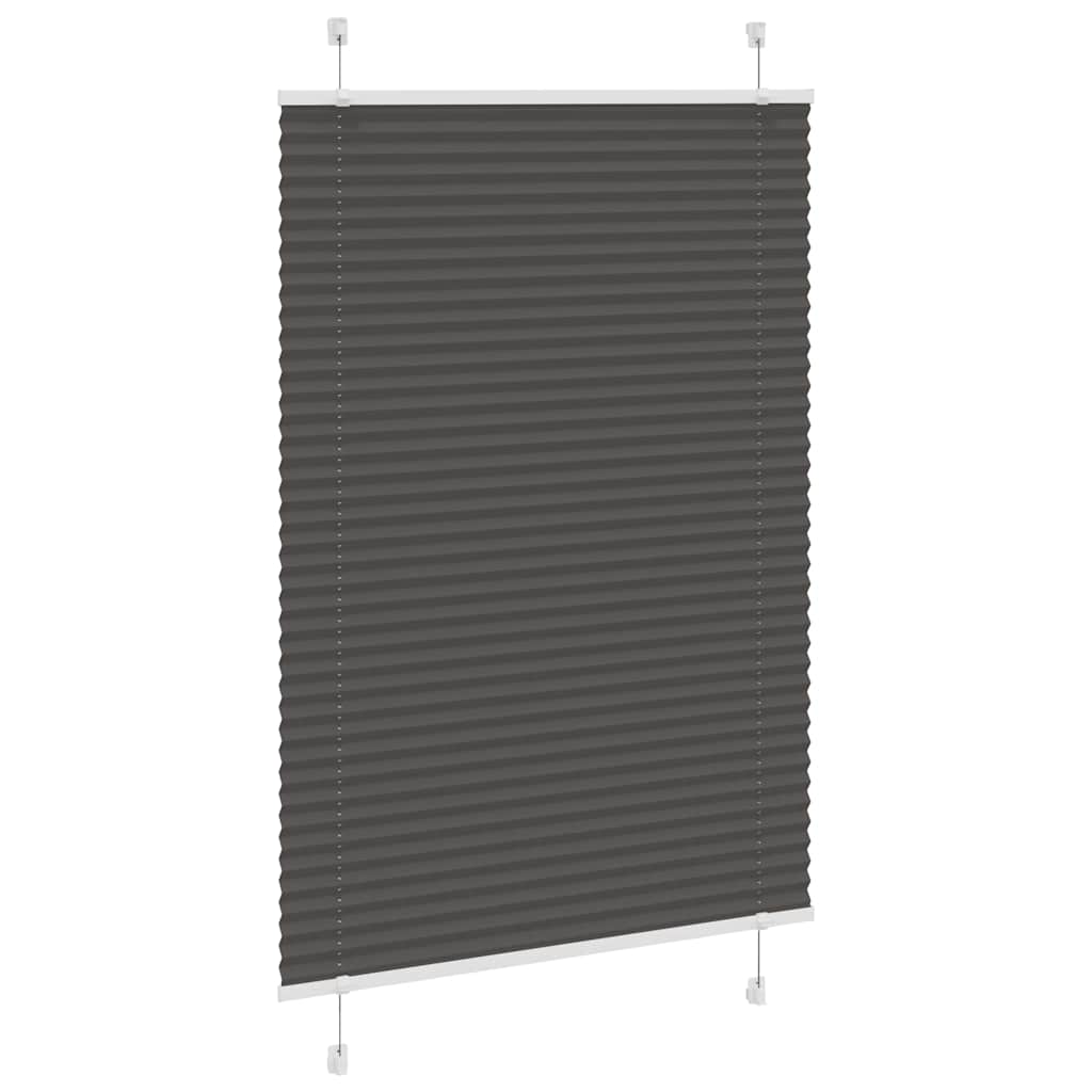vidaXL Plissee Schwarz 85x100 cm Stoffbreite 84,4 cm Polyester