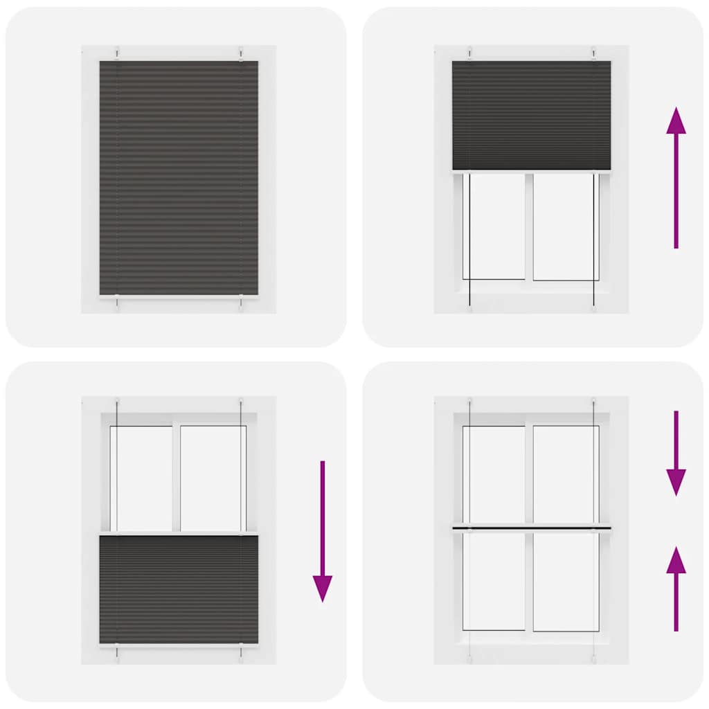 vidaXL Plissee Schwarz 85x100 cm Stoffbreite 84,4 cm Polyester