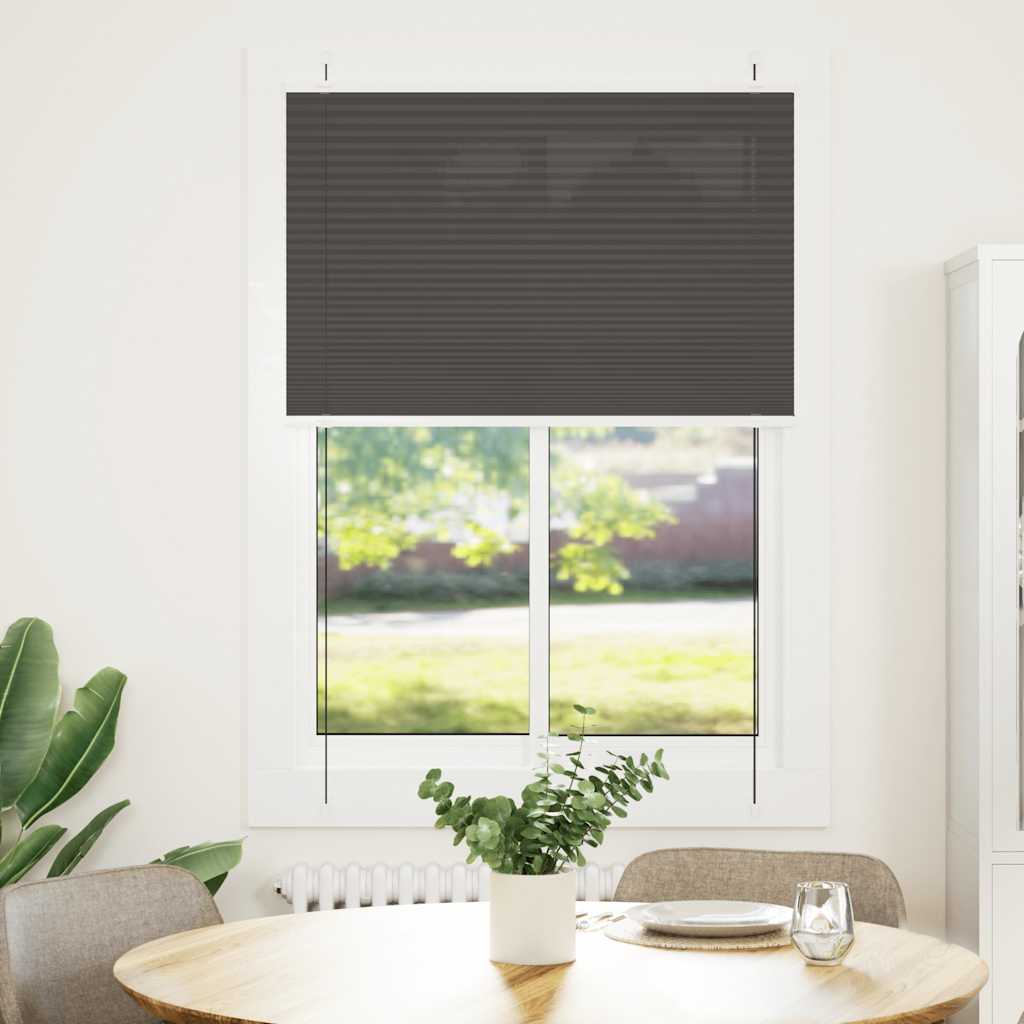 vidaXL Plissee Schwarz 100x100 cm Stoffbreite 99,4 cm Polyester