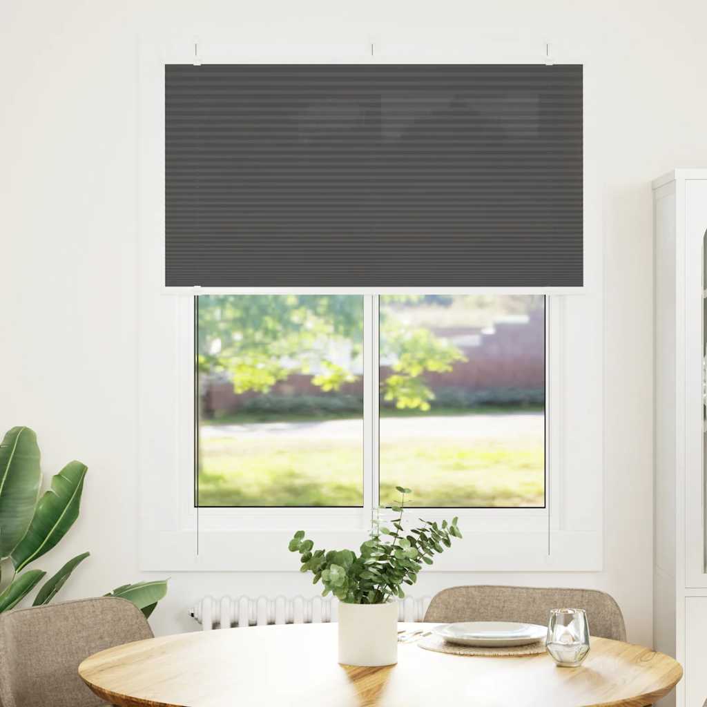 vidaXL Plissee Schwarz 105x100 cm Stoffbreite 104,4 cm Polyester