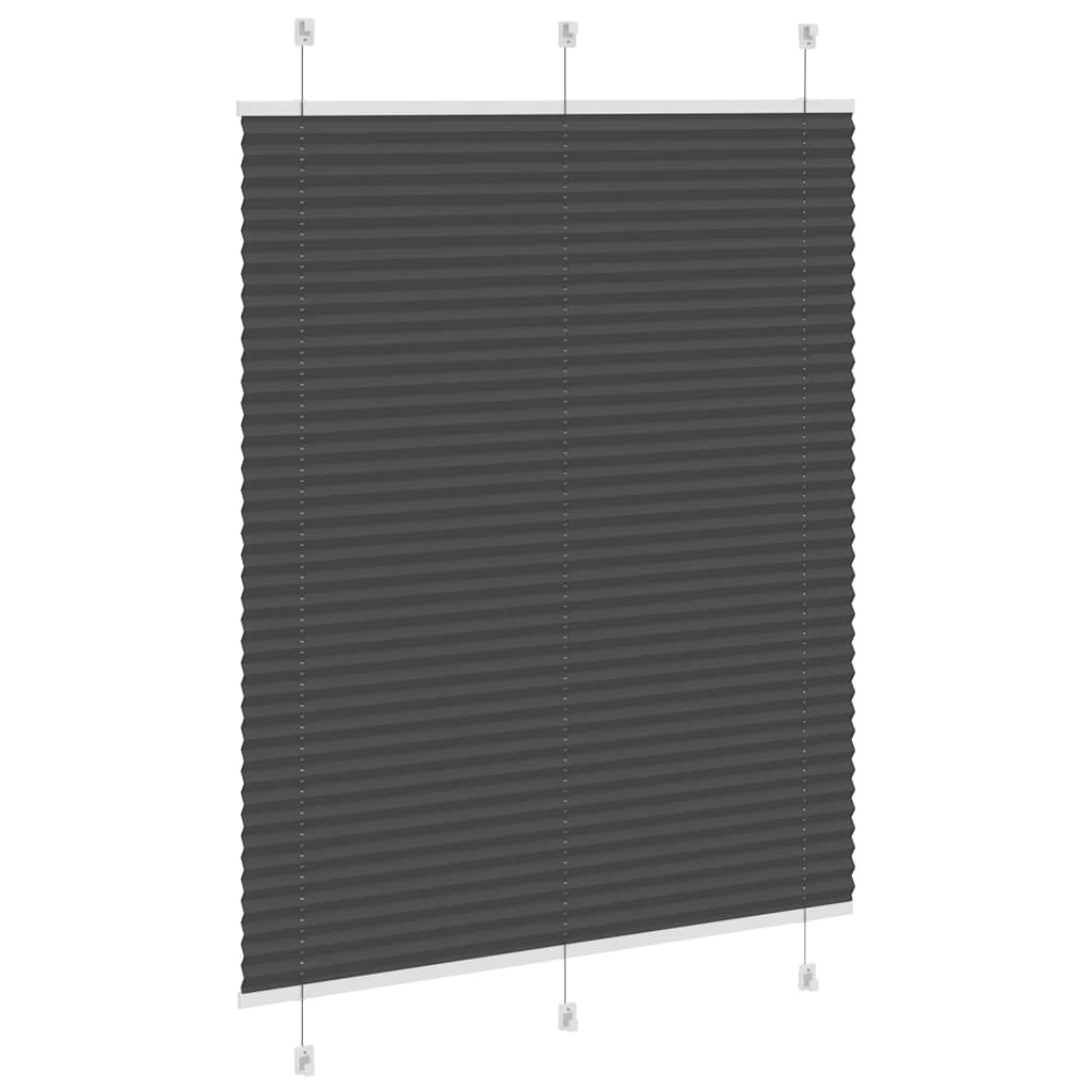 vidaXL Plissee Schwarz 105x100 cm Stoffbreite 104,4 cm Polyester