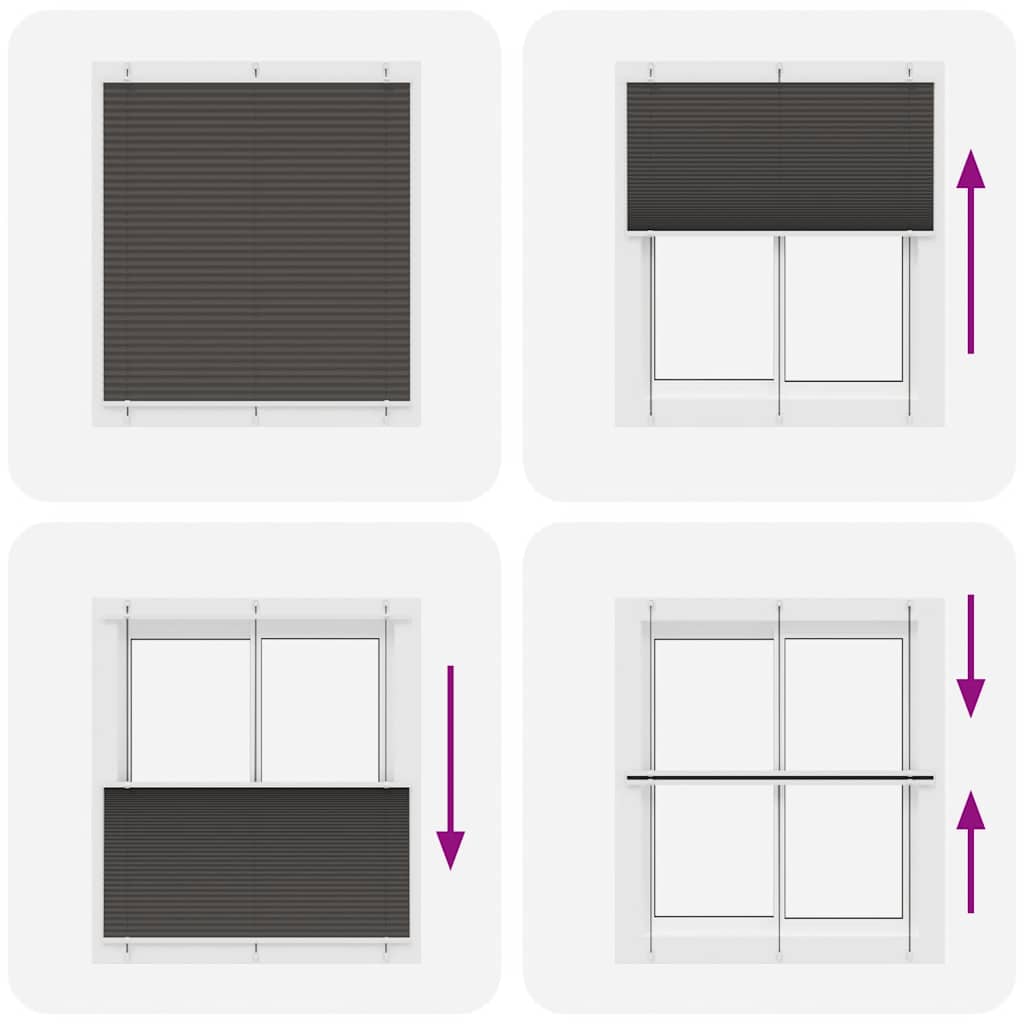 vidaXL Plissee Schwarz 115x100 cm Stoffbreite 114,4 cm Polyester
