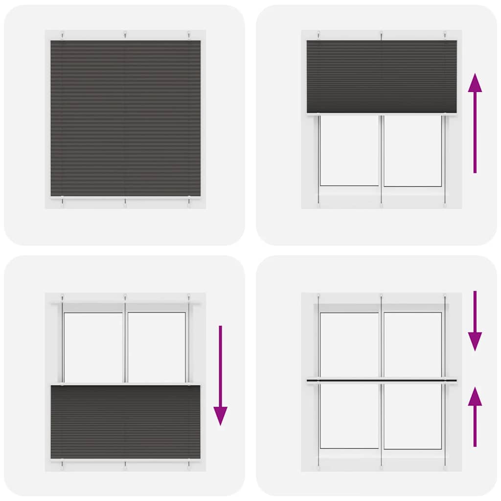vidaXL Plissee Schwarz 120x100 cm Stoffbreite 119,4 cm Polyester