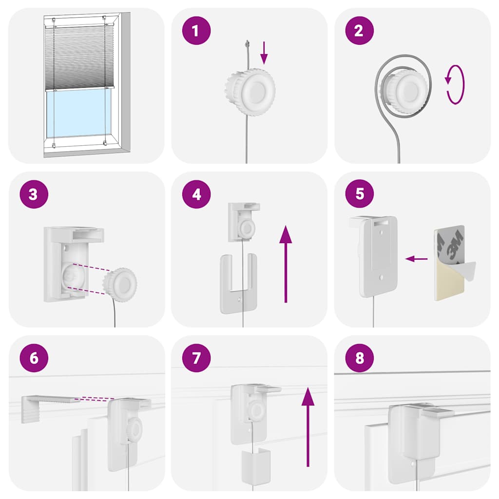 Plissee Schwarz 90x150 cm Stoffbreite 89,4 cm Polyester