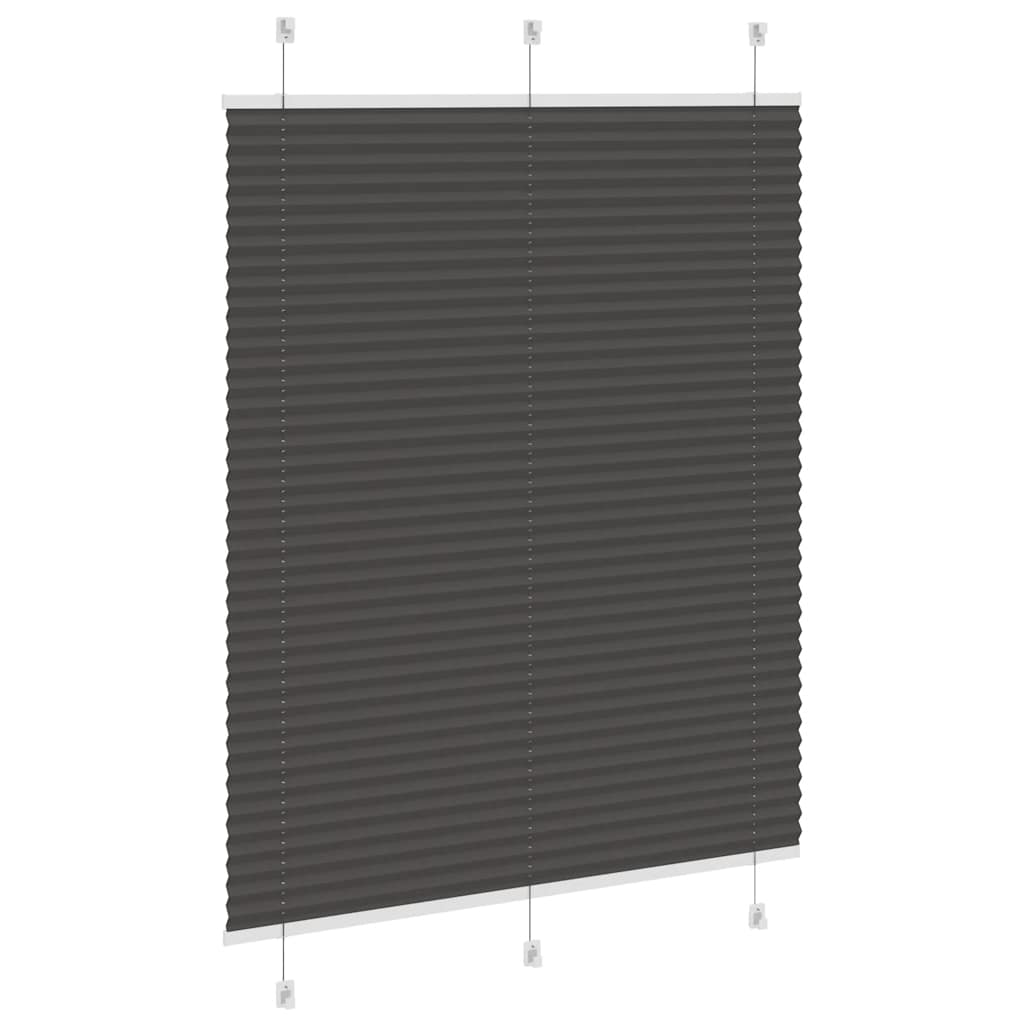 vidaXL Plissee Schwarz 110x150 cm Stoffbreite 109,4 cm Polyester