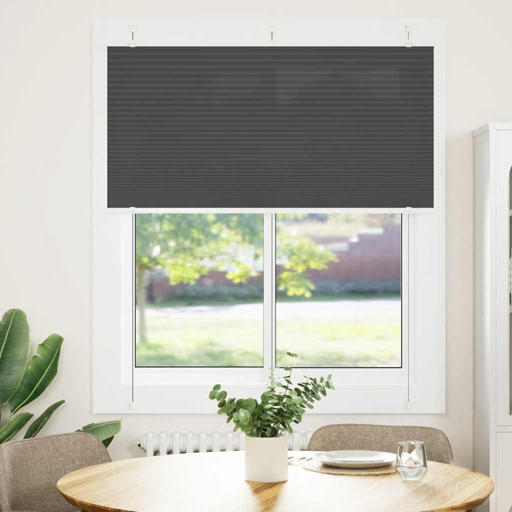 vidaXL Plissee Schwarz 115x150 cm Stoffbreite 114,4 cm Polyester
