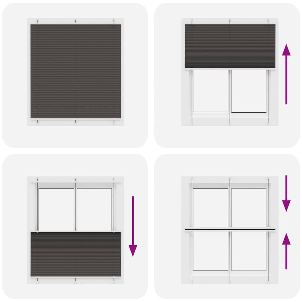 vidaXL Plissee Schwarz 115x150 cm Stoffbreite 114,4 cm Polyester