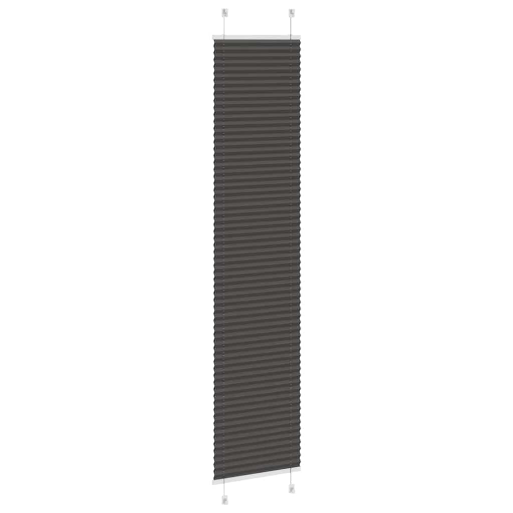 vidaXL Plissee Schwarz 45x200 cm Stoffbreite 44,4 cm Polyester