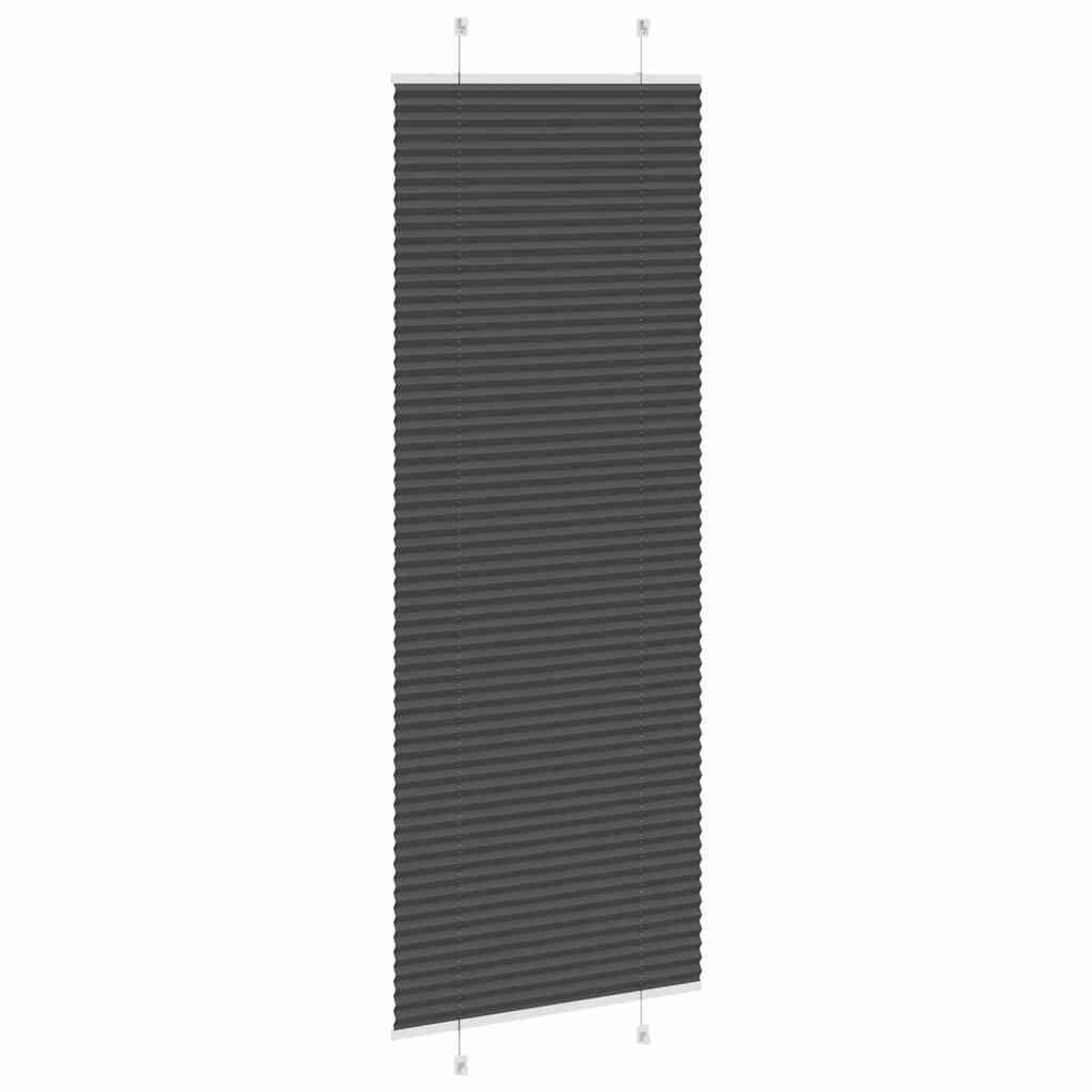vidaXL Plissee Schwarz 70x200 cm Stoffbreite 69,4 cm Polyester
