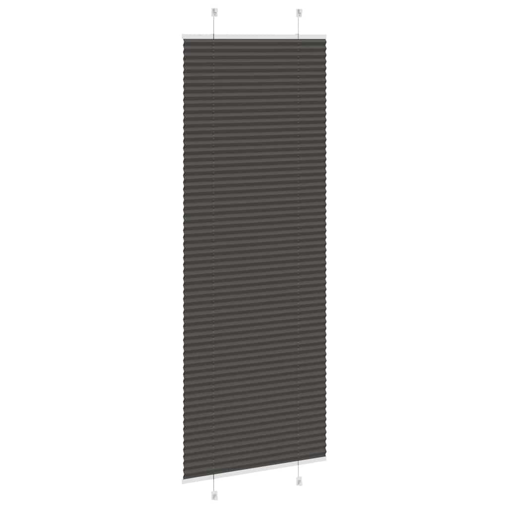 vidaXL Plissee Schwarz 75x200 cm Stoffbreite 74,4 cm Polyester
