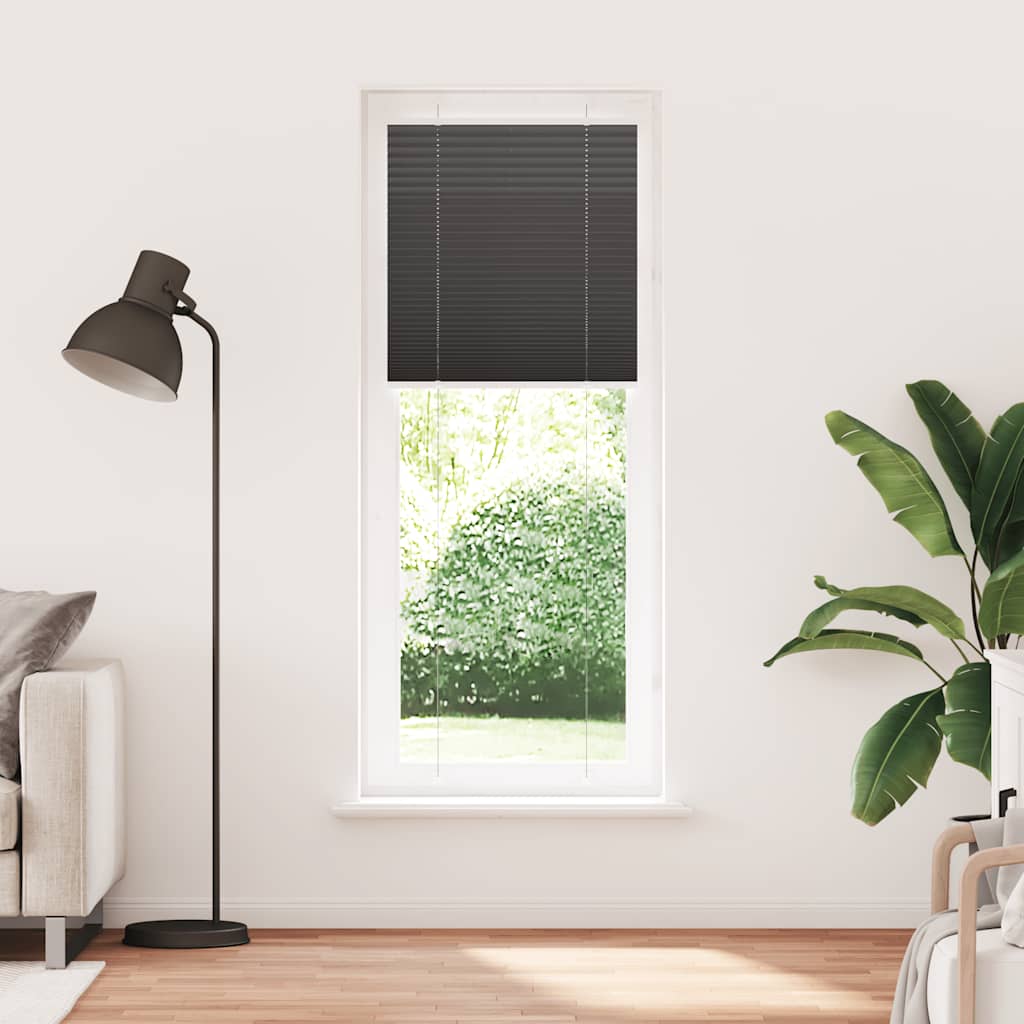 vidaXL Plissee Schwarz 80x200 cm Stoffbreite 79,4 cm Polyester