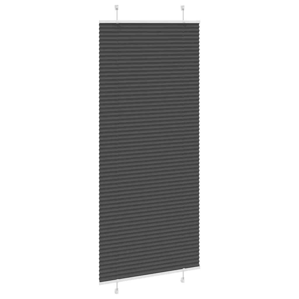 vidaXL Plissee Schwarz 85x200 cm Stoffbreite 84,4 cm Polyester
