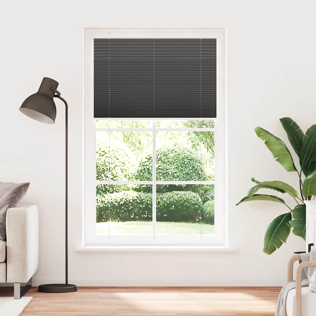 vidaXL Plissee Schwarz 115x200 cm Stoffbreite 114,4 cm Polyester
