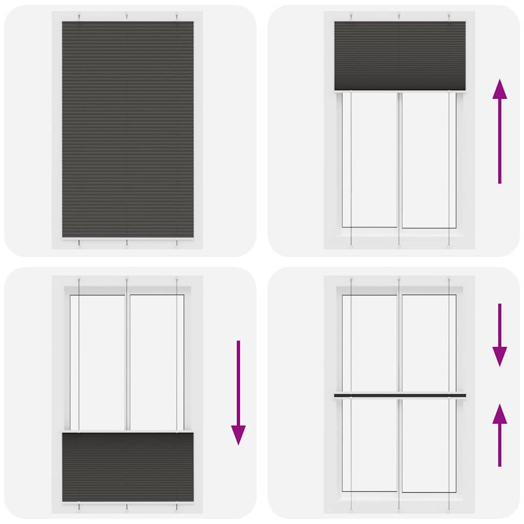 vidaXL Plissee Schwarz 115x200 cm Stoffbreite 114,4 cm Polyester