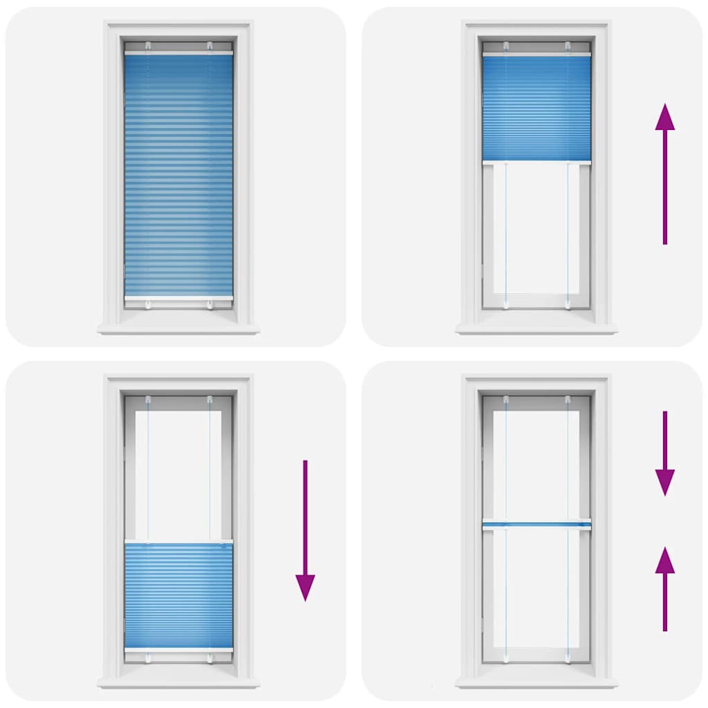 Plissee Blau 65x100 cm Stoffbreite 64,4 cm Polyester