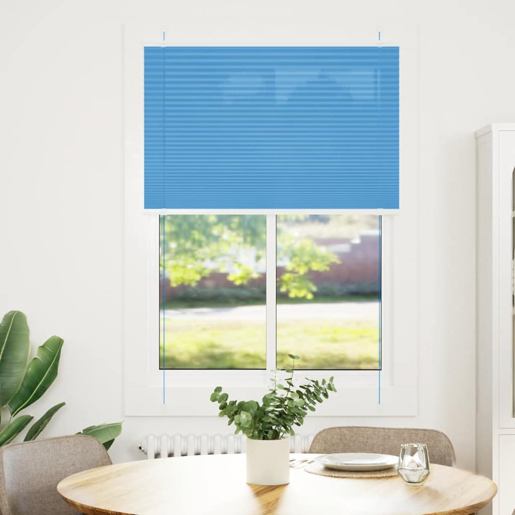 vidaXL Plissee Blau 90x100 cm Stoffbreite 89,4 cm Polyester
