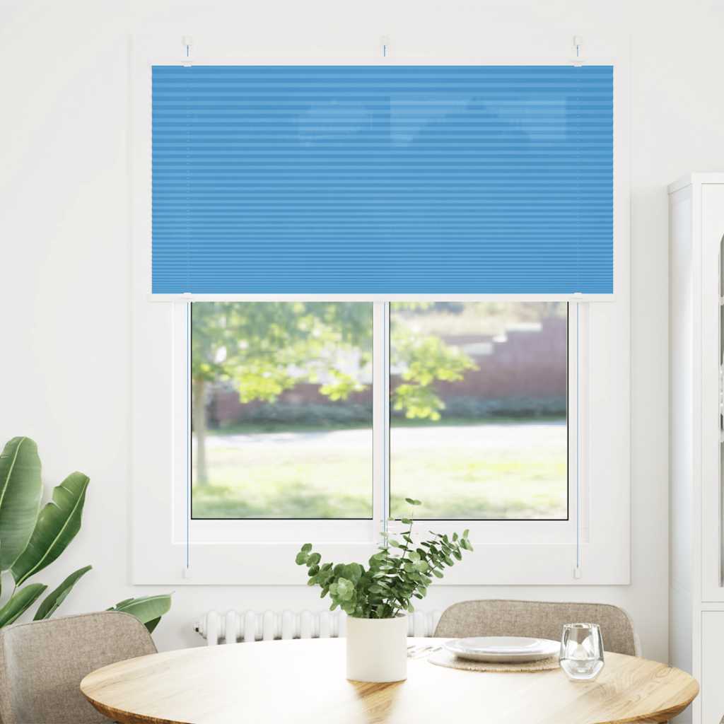 vidaXL Plissee Blau 120x100 cm Stoffbreite 119,4 cm Polyester