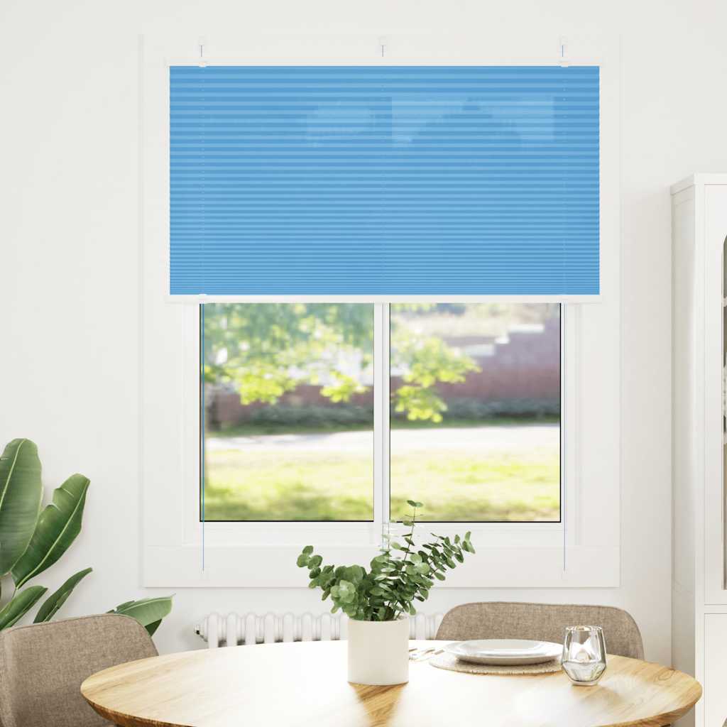 vidaXL Plissee Blau 105x150 cm Stoffbreite 104,4 cm Polyester