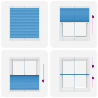 vidaXL Plissee Blau 115x150 cm Stoffbreite 114,4 cm Polyester