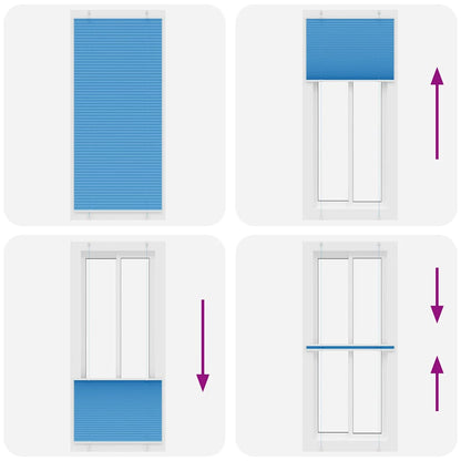 vidaXL Store plissé bleu 90x200 cm, largeur du tissu 89,4 cm polyester