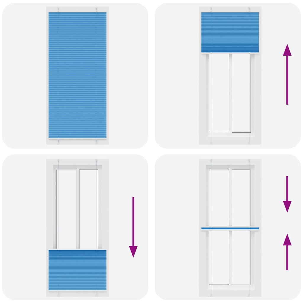 vidaXL Plissee Blau 100x200 cm Stoffbreite 99,4 cm Polyester