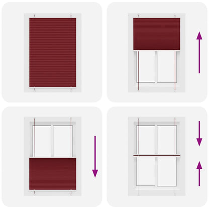 vidaXL Plissee Bordeauxrot 85x100 cm Stoffbreite 84,4 cm Polyester