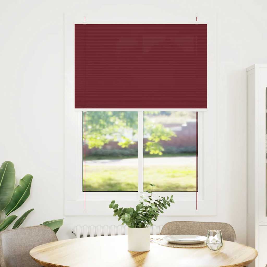 vidaXL Plissee Bordeauxrot 90x100 cm Stoffbreite 89,4 cm Polyester