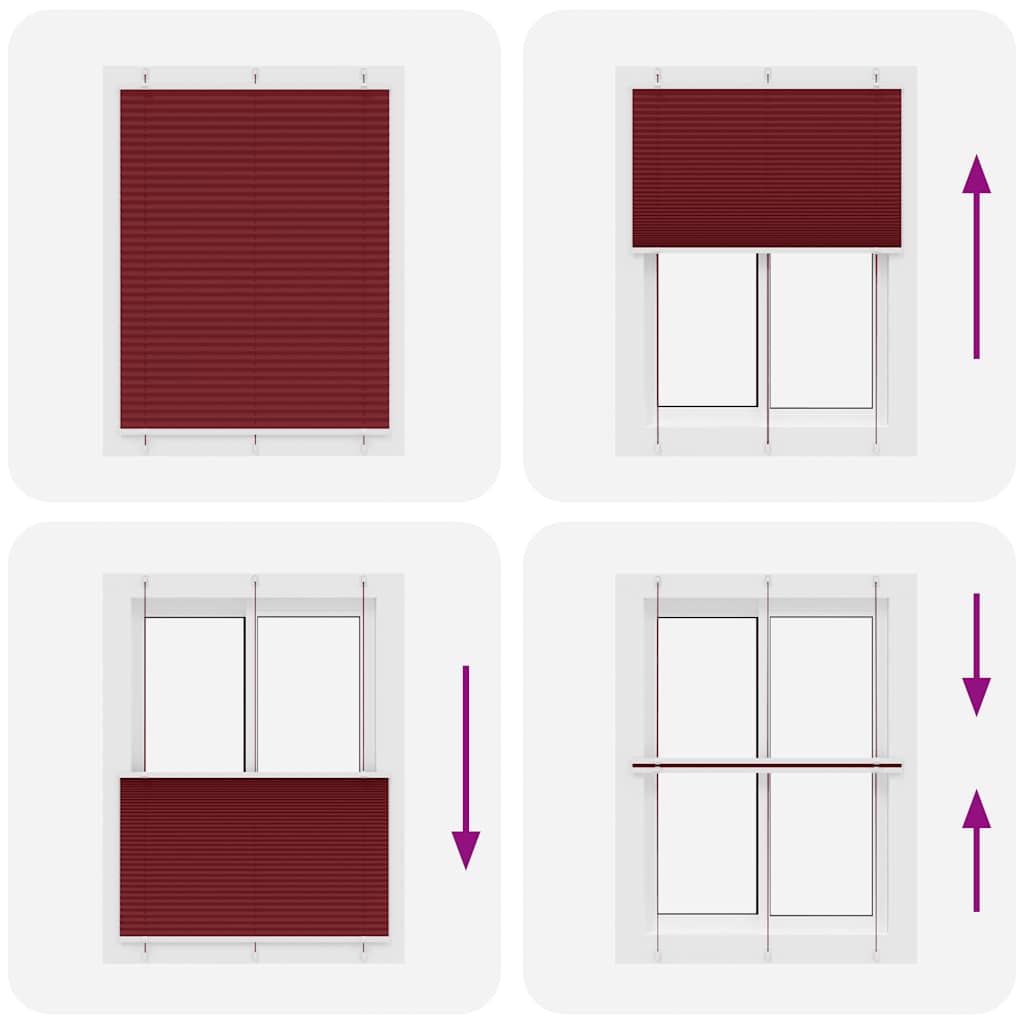 vidaXL Plissee Bordeauxrot 105x100 cm Stoffbreite 104,4 cm Polyester