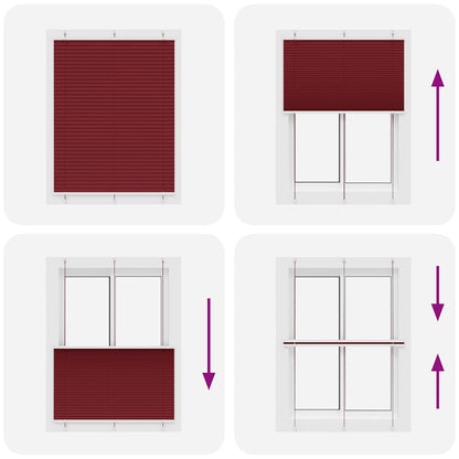 vidaXL Plissee Bordeauxrot 105x100 cm Stoffbreite 104,4 cm Polyester
