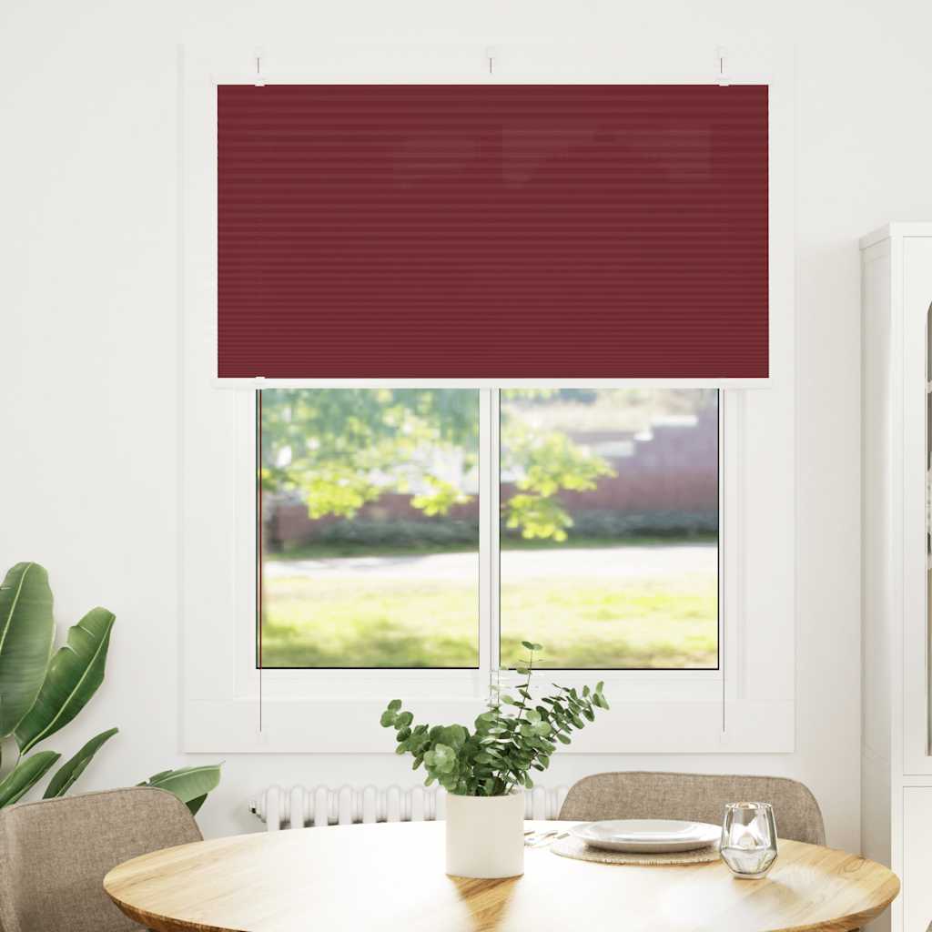 vidaXL Plissee Bordeauxrot 110x100 cm Stoffbreite 109,4 cm Polyester