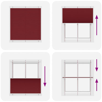 vidaXL Store plissé bordeaux 115x100 cm Largeur du tissu 114,4 cm Polyester