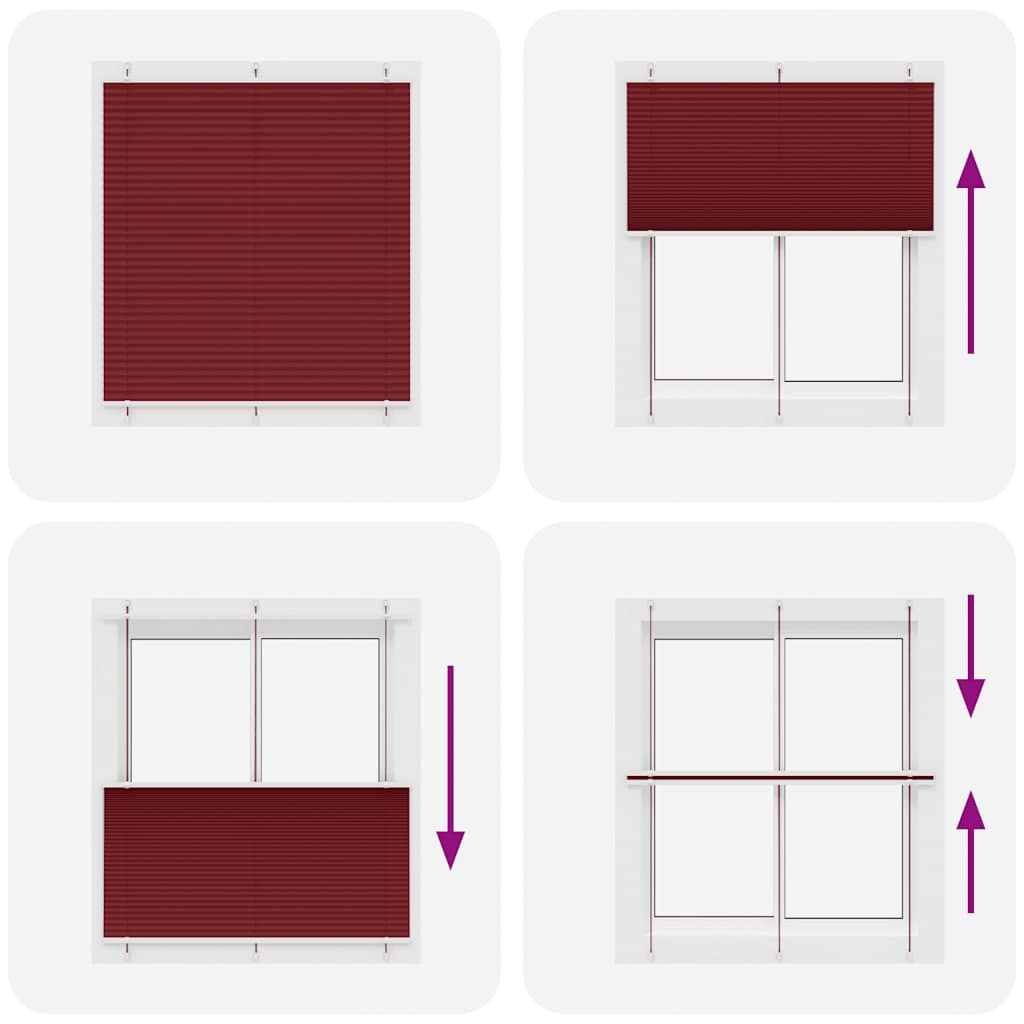 vidaXL Plissee Bordeauxrot 120x100 cm Stoffbreite 119,4 cm Polyester