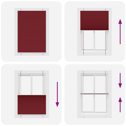 vidaXL Store plissé bordeaux 95x150 cm Largeur du tissu 94,4 cm Polyester