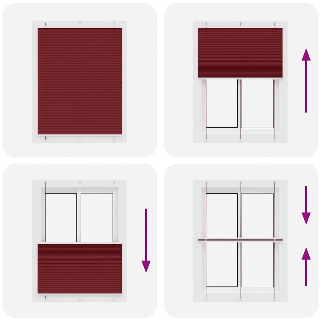 vidaXL Plissee Bordeauxrot 105x150 cm Stoffbreite 104,4 cm Polyester