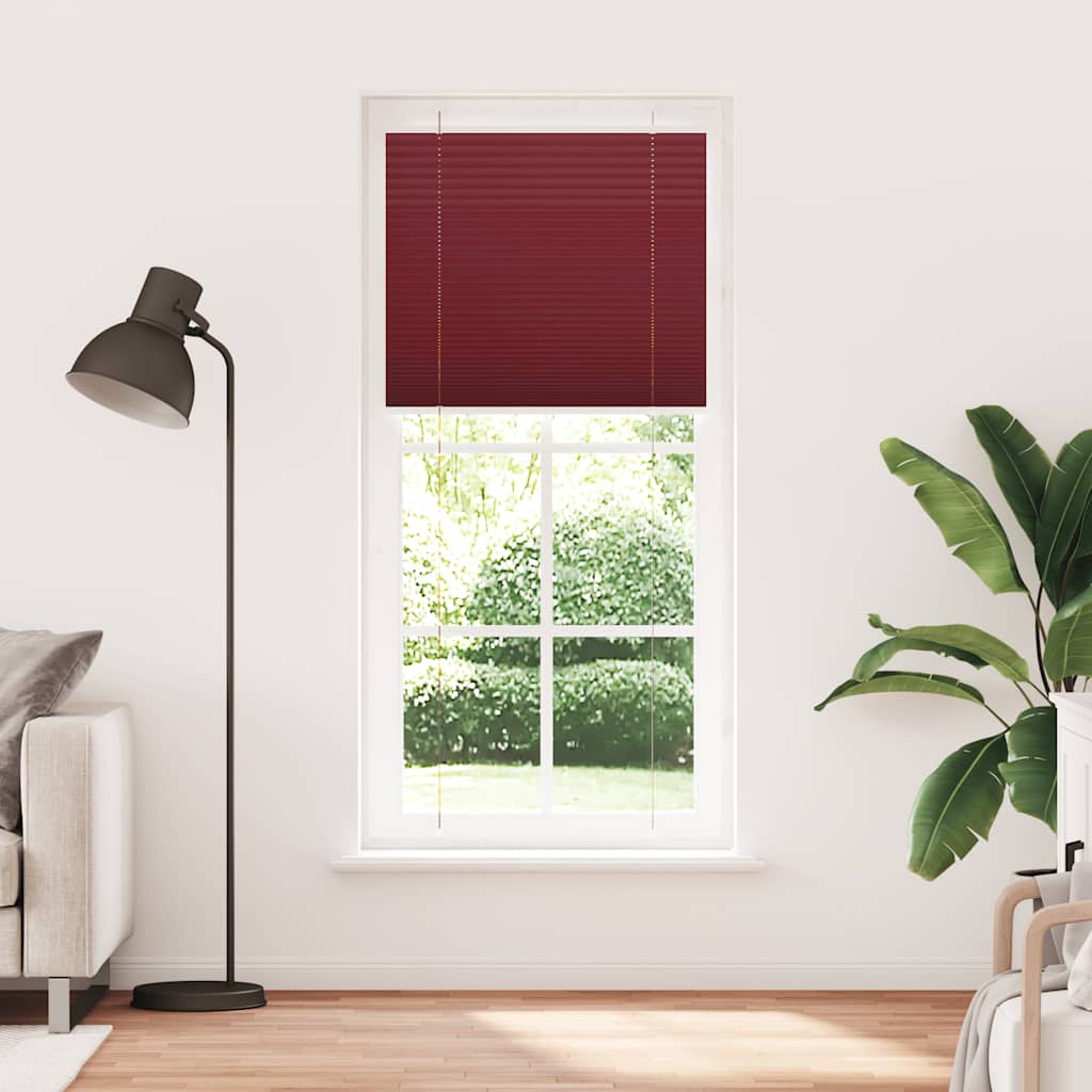 vidaXL Plissee Bordeauxrot 95x200 cm Stoffbreite 94,4 cm Polyester