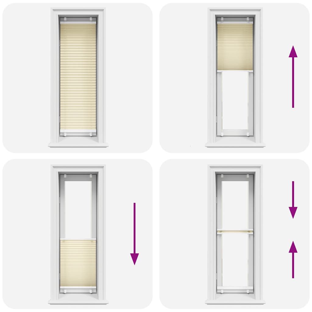 vidaXL Plissee Creme 45x100 cm Stoffbreite 44,4 cm Polyester
