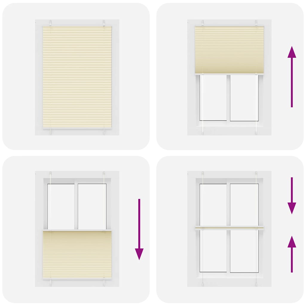 vidaXL Plissee Creme 95x100 cm Stoffbreite 94,4 cm Polyester