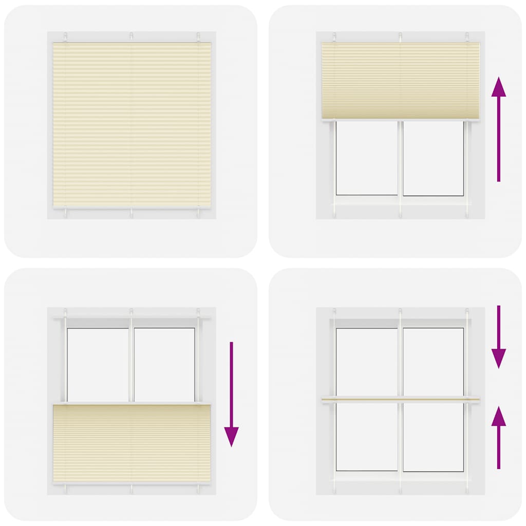 vidaXL Store plissé crème 120x100 cm largeur du tissu 119,4 cm polyester