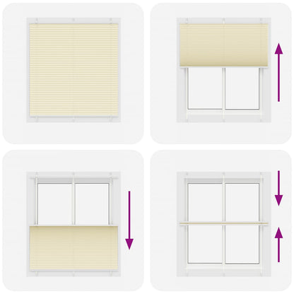 vidaXL Store plissé crème 120x100 cm largeur du tissu 119,4 cm polyester