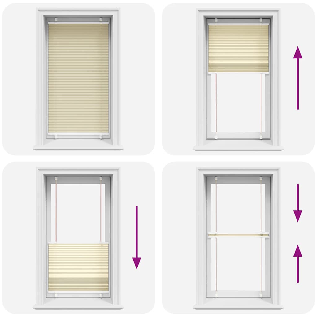 vidaXL Plissee Creme 80x150 cm Stoffbreite 79,4 cm Polyester