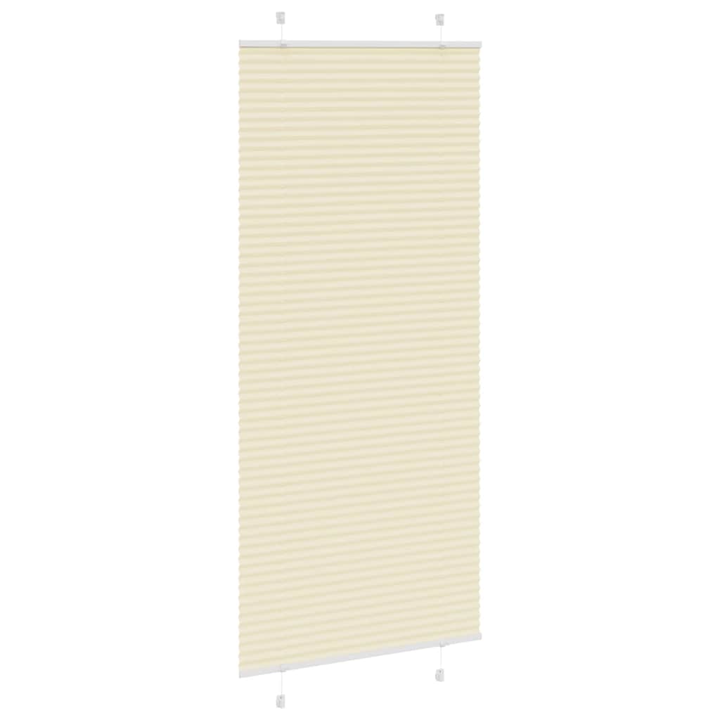 vidaXL Plissee Creme 85x200 cm Stoffbreite 84,4 cm Polyester