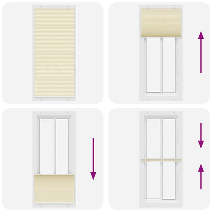 vidaXL Plissee Creme 90x200 cm Stoffbreite 89,4 cm Polyester