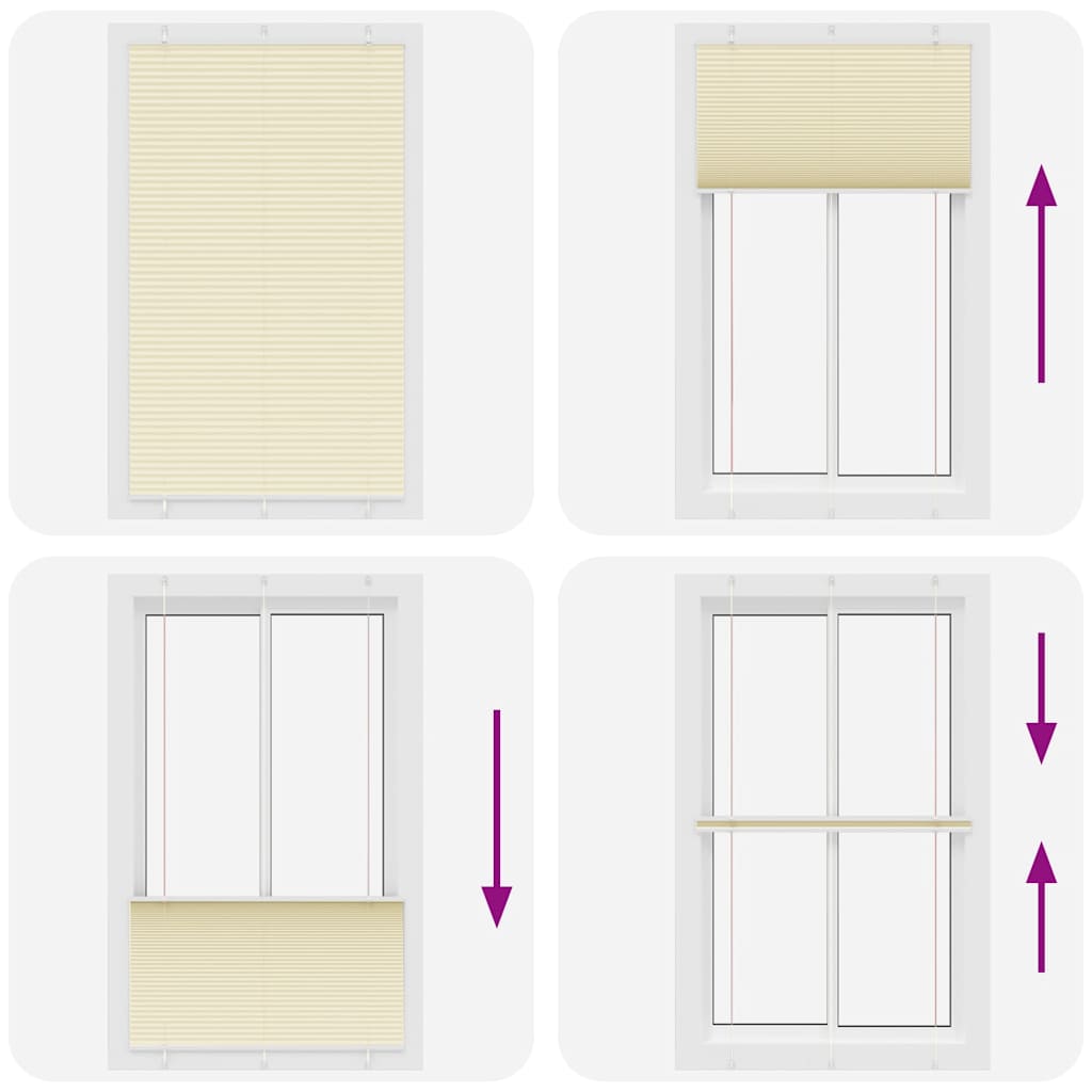 vidaXL Plissee Creme 115x200 cm Stoffbreite 114,4 cm Polyester